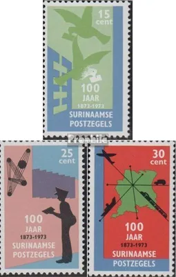 Produktbild von Briefmarken Suriname 1973 Mi 663-665 (kompl.Ausg.) postfrisch surinamische Briefmarke