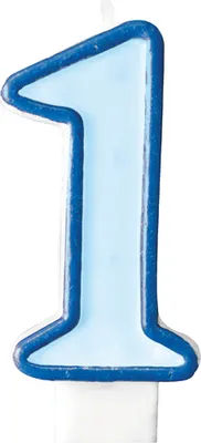 Produktbild von Geburtstagskerze Zahl 1, blau, 7cm