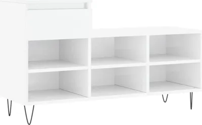 Obrázok produktu pre vidaXL Stojan na topánky s vysokým leskom biely 102x36x60 cm Drevo Materiál