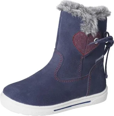 Produktbild von RICOSTA Stiefelette HEART von PEPINO echt Leder Velour Reißverschluss Warmfutter Herz Mädchen nautic Blau Größe 27