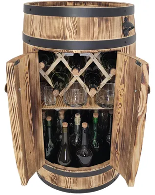 Image de Compartiment pour alcool Portes battantes - Meuble bar en bois
