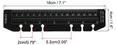 Produktbild von 7.1"x1.6" Lesezeichen Lineal 10 Pack Steckbar Lineal Seitenmarker Buchzeichen Messger?te fš¹r A6 Gr??e 6-Loch Bindemittel Notebook Schwarz