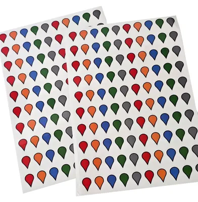 Kartenaufkleber, 100 Stück, 1 cm, 5 Farben, wiederablösbar, transparent