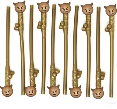 Produktbild von Goldene Trinkhalme für den Junggesellinnenabschied, 10 Stück