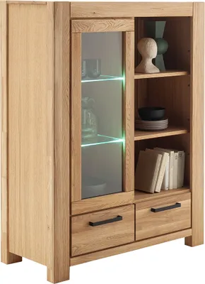 Produktbild von Highboard 109 cm mit Beleuchtung, Wildeiche teilmassiv geölt, SELISTE-06