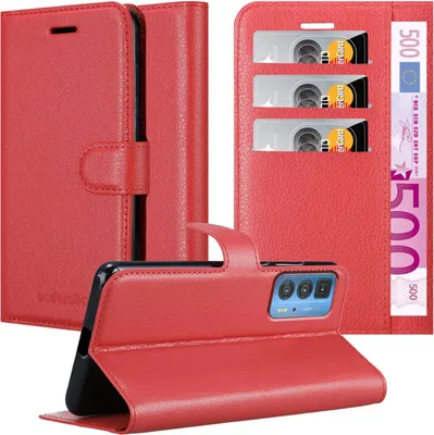 Produktbild von Cadorabo Hülle für Motorola EDGE 20 PRO / EDGE S PRO Schutz Hülle in Rot Handyhülle Etui Case Cover Magnetverschluss