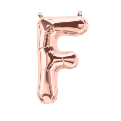 Image de Ballon en plastique lettre F, or rose, environ 100 cm