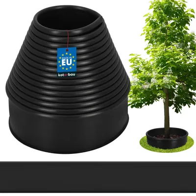 Produktbild von KOTARBAU® Rasenkante 10 m Beeteinfassung Beetzaun 10 cm hoch Beetumrandung Robust & Ästhetisch Rollborder Palisade aus Kunststoff Schwarz