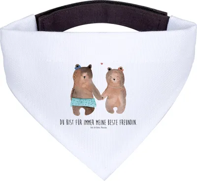 Produktbild von Mr. & Mrs. Panda Hunde Halstuch Bär Freundin - Weiß - Geschenk, Für, Tuch, Hundebandana, Hundehalstuch, Teddy, Beste Freund Liebe Liebesbeweis Verliebt Kumpel Kumpeliene