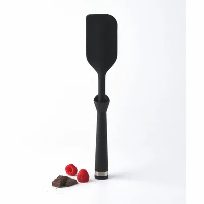 Immagine prodotto di Mastrad stehender Silikonküchenspachtel, Teigschaber, Küchenschaber, Küchenutensil, Silikon, Inox-Stahl, Schwarz, F19400