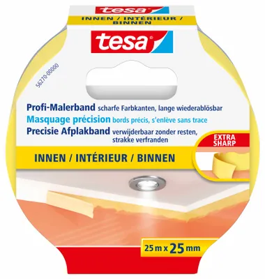 Produktbild von tesa Maler-Krepp Precision Indoor 25 m x 25 mm Abdeckband Malerband
