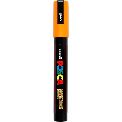 Produktbild von POSCA uni PC-5M, 1 Stück(e), Orange, Rundspitze, Schwarz, Orange, Medium, 1,8 mm