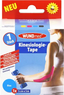 Obrázok produktu pre WUNDmed® 04-041 WUNDmed® Tape Kinesiologie 04-041 blau 5,0 cm x 5,0 m, 1 Rolle