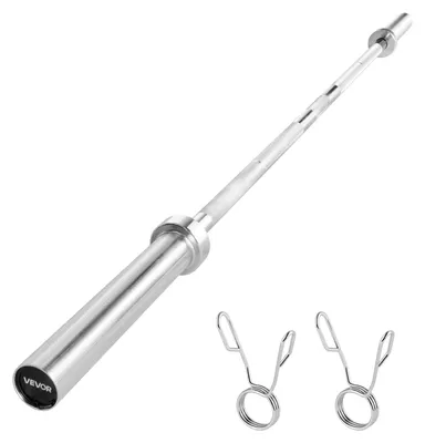 Zdjęcie produktu dla VEVOR sztanga chromowana 182 cm z żebrowanym uchwytem do treningu siłowego podnoszenie ciężarów przysiady martwy ciąg wyciskanie na ławce, sztanga na obciążniki 5 cm o nośności 227 kg