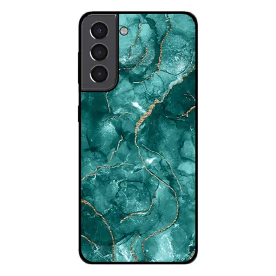 Immagine prodotto di Smartphonica Custodia per Samsung Galaxy S22 con stampa in marmo - Custodia posteriore in TPU con design in marmo - Oro Verde
