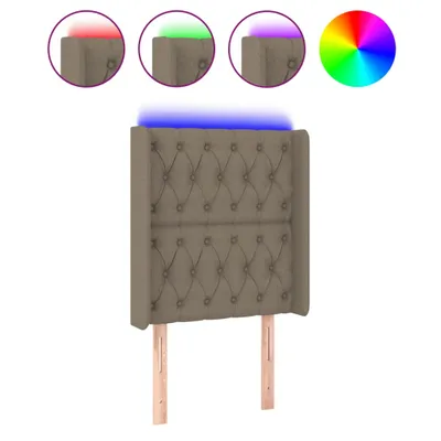 Produktbild von vidaXL LED Kopfteil Taupe 83x16x118/128 cm Stoff