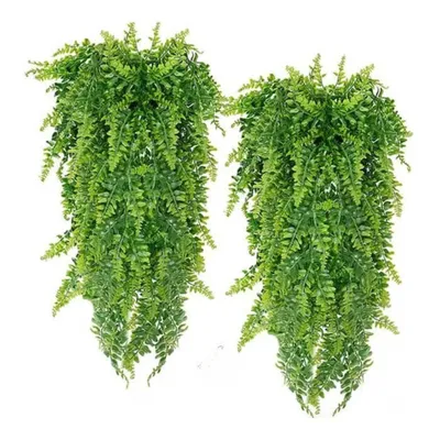 Image de Fougères artificielles plantes artificielles suspendues décoration d'intérieur plantes suspendues sans entretien aspect réaliste lot de 2 pièces 80 cm - 1+1Fern