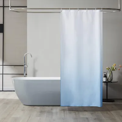 Obrázek produktu pro Úzký sprchový závěs Vodoodpudivý modrý 90x180 se 6 kroužky