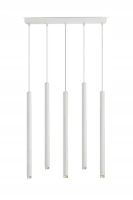 Produktbild von FKL DESIGN Home Deco Deckenlampe Deckenleuchte 5-flammig G9 Metall Lampenshirm Lampe aus Serie N853 (Weiß, BZ5)