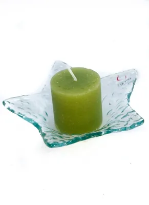 Produktbild von Kerzenhalterschale Weihnachtskerzenschale Form Stern aus Glas 22cm