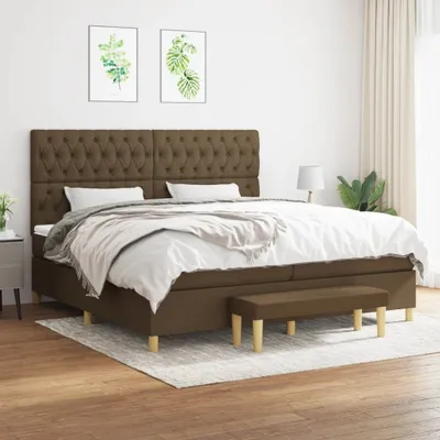 Produktbild von Maison Exclusive - Boxspringbett mit Matratze Dunkelbraun 200x200 cm Stoff