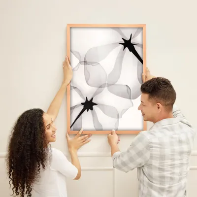 Produktbild von MG Design Bilderrahmen Natur 48x68,3 cm - Posterrahmen Echtholz mit Acrylglas, stabile Wandaufhängung, hoch/quer