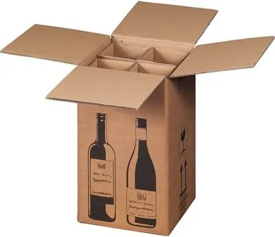 Produktbild von 10x Weinversandkarton für  4 Weinflaschen mit DHL & UPS