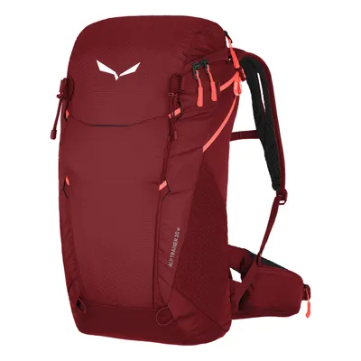 A red backpack on a white background.