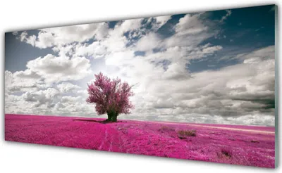 Produktbild von Acrylglasbilder 125x50 Wandbild Druck Baum Feld Natur