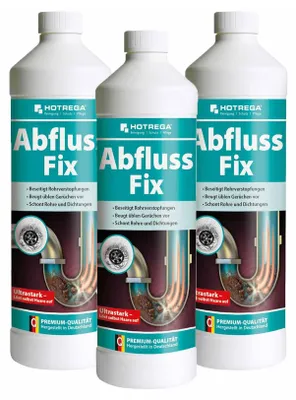 Produktbild von HOTREGA Abfluss Fix Konzentrat 1 Liter Sets - Abflussreiniger, Rohrreiniger, freier Abfluss