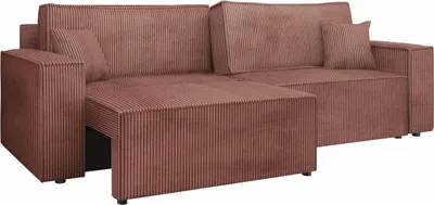 Produktbild von MIRJAN24 Sofa Karl Cord mit L-Funktion, Wohnzimmer Couch mit zwei Bettkästen und Schlaffunktion (Farbe: Poso 29)