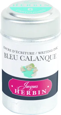 Produktbild von Jacques Herbin6x 6 Tintenpatronen in Dose StandardFormat bleu Calanque 20114T