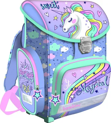 Produktbild von Pastel Unicorn Einhorn 4er Set Schulranzen Ranzen Tornister Federmappe Turnbeutel Turnsack Aufgabenheft für die Grundschule. Geeignet ab der ersten Klasse