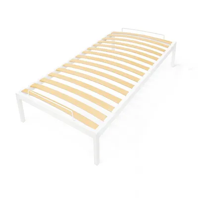 Produktbild von INDUSTORM Bett - Bettgestell 90x200 mit Elastisch Lattenrost aus Birkenholz, Metallbett Stauraum Höhe 23,5cm Gästebett