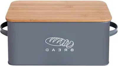 Produktbild von Brotbehälter mit Bambusdeckel – Küchenorganizer für Brot – 37 × 19 × 17 cm Brotkasten