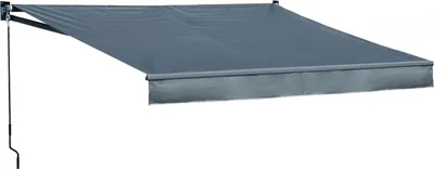 Image de Store banne SAULE 3,5 × 3m - Toile anthracite et structure grise