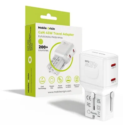 Produktbild von Mobile Origin MO-PW26-WHT, Drinnen, AC, 20 V, Schwarz