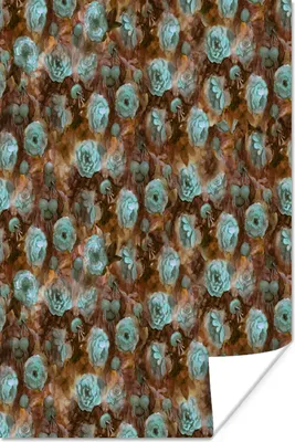 Produktbild von MuchoWow® Poster Rosen - Aquarell - Blau 60x90 cm - Wanddekoration