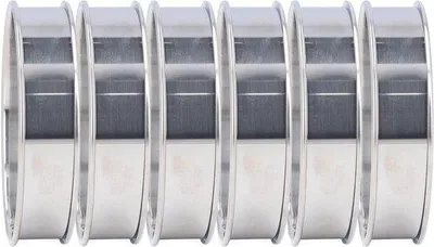 Imagen del producto de Moldes para pasteles - Formas redondas - Para hacer productos de repostería caseros - Diseño de doble rollo - 6 unidades - Plateado