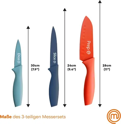 Produktbild von MasterChef Küchenmesser-Set 3-teilig