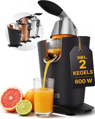 Elektrische Zitruspresse 600 W, RVS, 2 Kegel, 400 ml