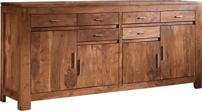 Image de MASSIVMOEBEL24 | Buffet 200x45 Acacia laqué Golden honey SHAMAN #41