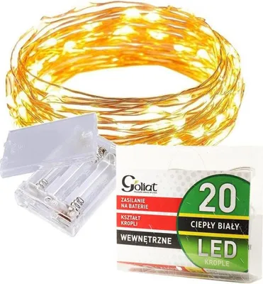 Produktbild von Tropfenförmige LED-Lichter an flexiblem Kabel - warmweißes Licht, batteriebetrieben