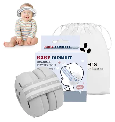 Imagen del producto de Solidchoice: Protección auditiva 2 en 1 para bebés, con diadema ajustable