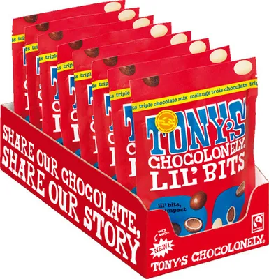 Obrázok produktu pre Tony's Chocolonely - čokoláda Tony Chocolonely Lil Bits Travel Chocolate | Bag A 120 gramov | 8 kusov