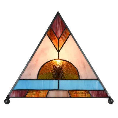 Image de Clayre & Eef Lampe de table Tiffany 26x26x30 cm Verre brun