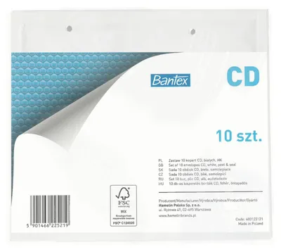 Obrázek produktu pro Bublinková obálka na CD, 20 x 17,5 cm, 10 ks, BANTEX
