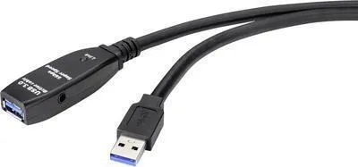 Produktbild von Renkforce USB-Kabel USB 3.2 Gen1 USB-A Stecker, USB-A Buchse 10.00 m Schwarz RF-4598346