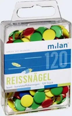 Produktbild von Milan Reissnägel 100St bunt Kunstoffüberzug