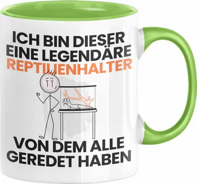 Produktbild von Reptilienhalter Geschenk Tasse Lustige Geschenkidee Geburtstag für Reptilienhalter Ich Bin Dieser Legendäre Reptilienhalter Von Dem Alle Geredet Haben Kaffee-Becher (Grün)